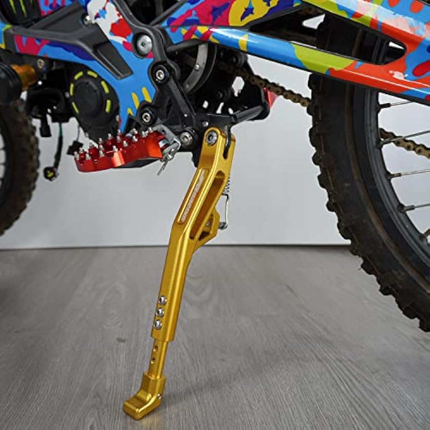 AnXin sur-Ron Kickstand, Soporte de bicicleta ajustable de altura Aleación CNC para la vida de DILE ELÉCTRICO ABEE LETURA/SURRON/en-Ron/en Ron X/S/X160/X260 con diferente diámetro de rueda nAYYiSsi