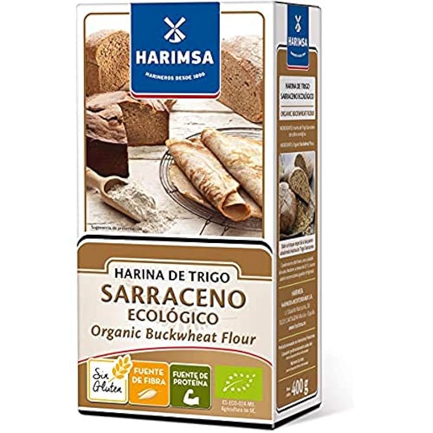 Harimsa Harina Trigo Sarraceno Ecológico, Original, 400 Gramos & Harina de Garbanzo sin Gluten - Paquete 400 g KlkdmQB4