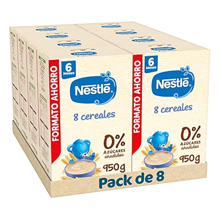 Nestle Papilla 8 Cereales, 8 Paquetes de 950g (Total 7.6Kg) PB7ppA6f