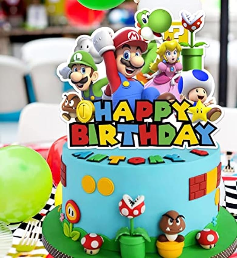 Decoracion Tartas Cumpleaños, Juego de Animación Topper Tarta Cake Topper - 1 Pieza Decoración Tarta, 24 Pieza Cupcakes Decoracion para Infantil Niña Niño LgMVGgFK