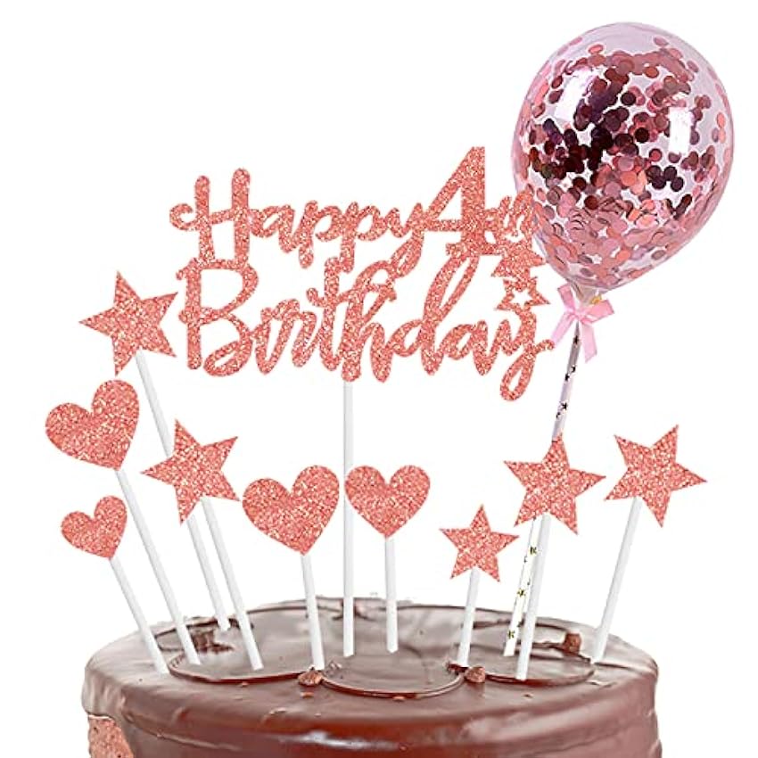 Zayin Personalizado Feliz 4er Cumpleaños Cake Toppers S