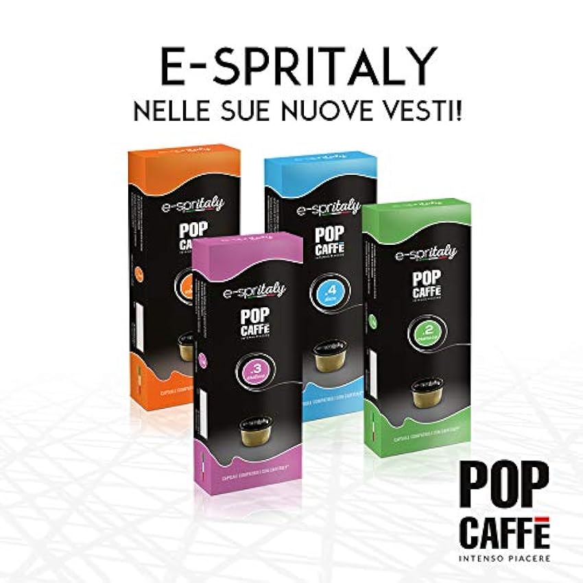 100 Cápsulas Pop Caffè e-spritaly compatibe Caffitaly mezcla .2 cremoso jBXsbZw3