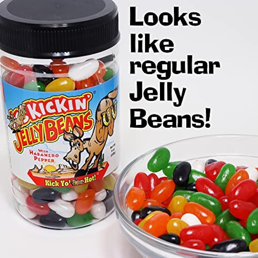 KICKIN´ Premium Gourmet Hot Spicy Jellybeans con Habanero - Ideal para dulces de Pascua, medias y regalos o golosinas KABMeMKN