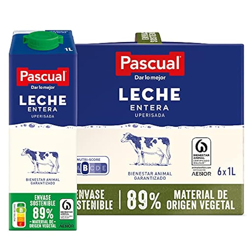 Pascual- Leche Pascual Clásica Entera. Formato 6x 1 L k
