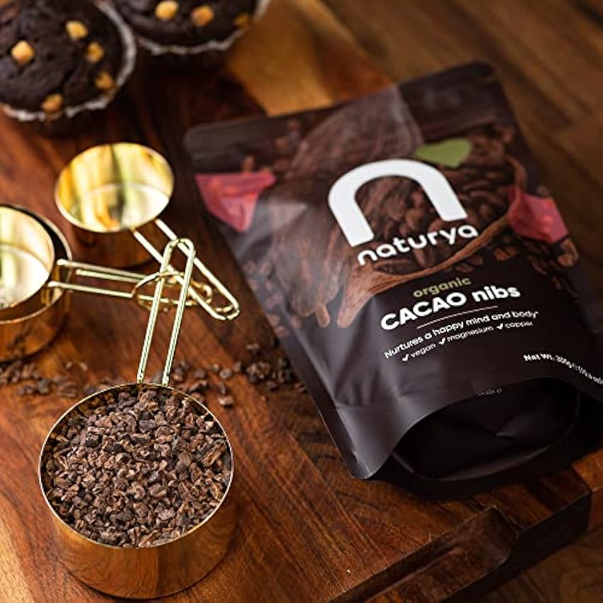 Naturya Organic Cocoa Nibs 300 g Nutritional Power Food Pouch H9cStLhn