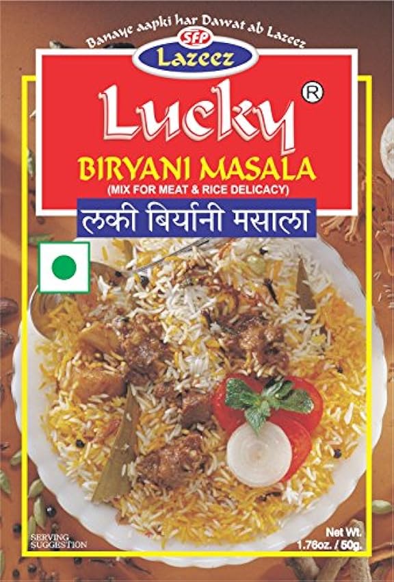 Lucky Biryani Masala Combo de 5 Pack (pollo biryani Masala, carne Biryani Masala. Sindhi Biryani Masala) HHOhtDOg