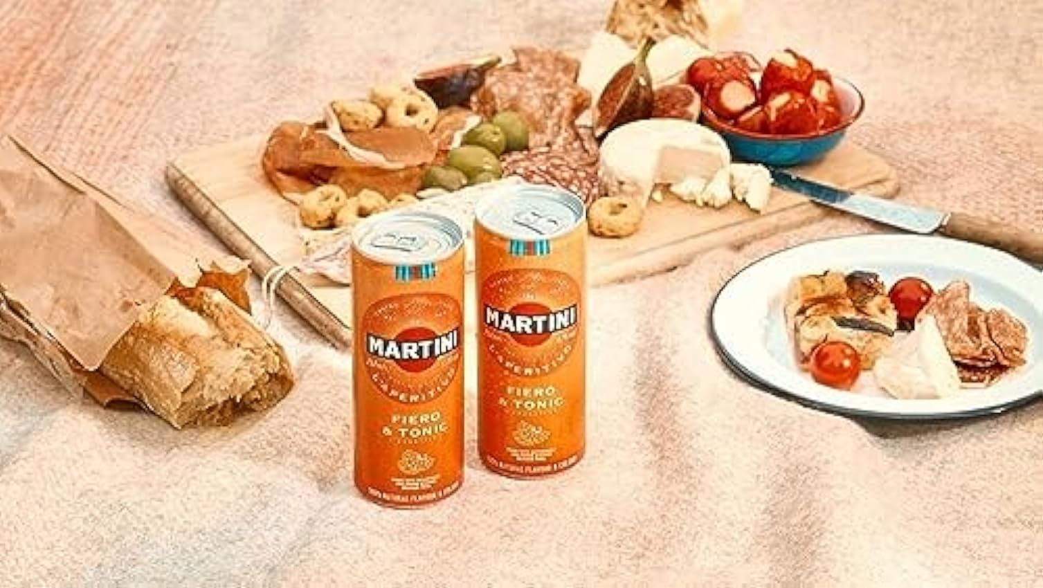 MARTINI Fiero & Tonic Bebida Pre-Mezclada, Cóctel Listo para Beber, 4,7% ABV, 12 x 25cl / 250ml lcutXdwk