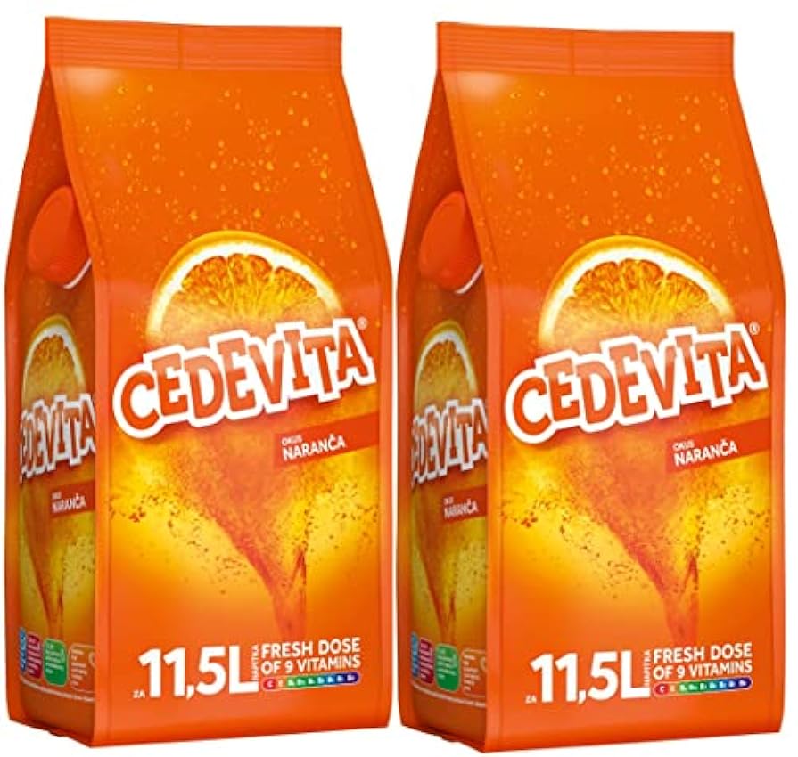 Cedevita naranja narandza 2 x 900 g de polvo efervescente de naranca 9 vitaminas para 23 L de bebidas sin alcohol L5yaTPme