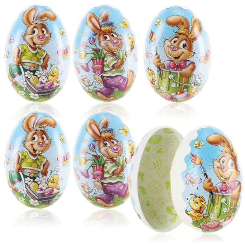 com-four® 3X Huevos de Pascua rellenables: Coloridos Huevos de Pascua con Motivos de Pascua en Estilo de Dibujos Animados para esconder y Regalar [la selección varía] (3 Piezas - 12+15+18cm) lFZbKTbT