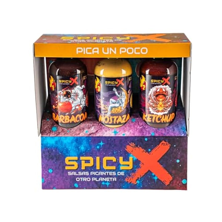 SPICYX - Pack Pica un Poco - Barbacoa - Mostaza - Ketchup (3x 250ml) jExzYH26