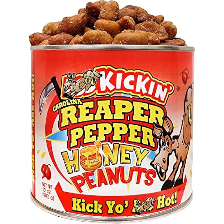 KICKIN´ Carolina Reaper Cacahuetes picantes - 12oz - Ultimate Spicy Gourmet Gift Peanuts - ¡Pruébalo si te atreves! pd2GSxAv