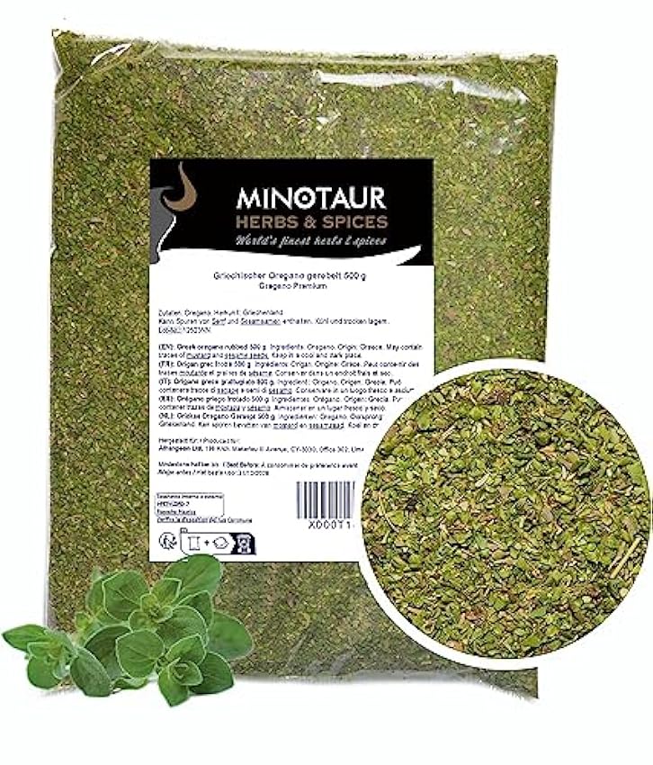 Minotaur Spices | Orégano Griego frotado | 2 x 500 g (1