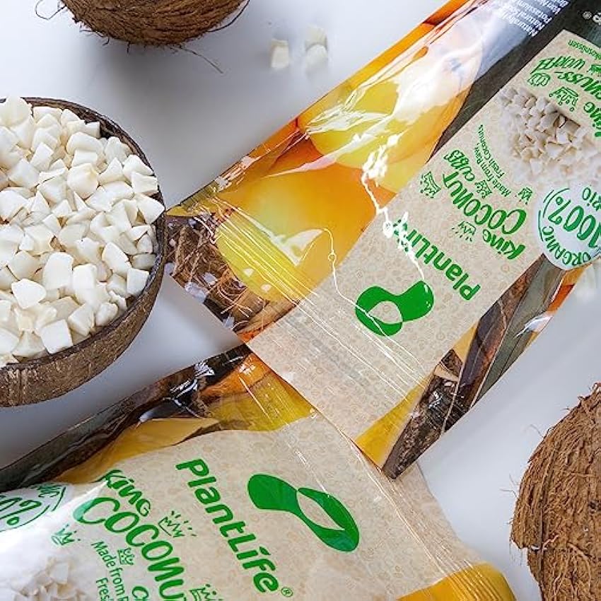 PlantLIfe Coco Seco BIO 1kg - secado al sol, sin aditivos y coco natural - 100% reciclable M79KTG6y