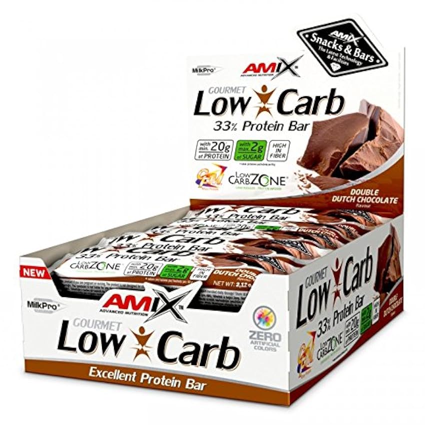 Amix Low-Carb 33% Protein Bar 15 x 60g Doble Chocolate 