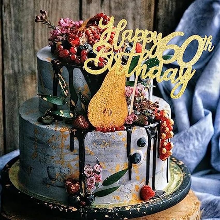 Decoración para tartas de 60 cumpleaños pgvjDRDe
