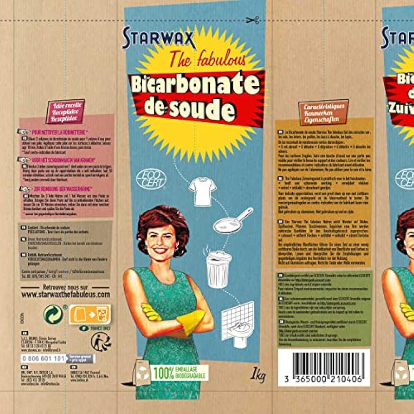 Starwax Fabulous 100% natural de origen bicarbonato de sodio, 1 kg HJBbpM50