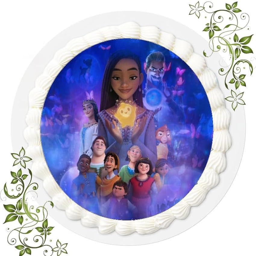 Decoración para tarta de cumpleaños con diseño de Disney Wish, comestible para tartas, 20 cm de diámetro, papel de Disney Wish n.º 3 MceMRMLa