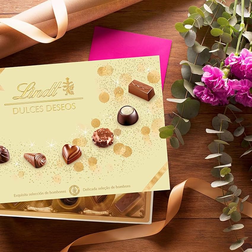 Lindt Dulces Deseos Caja de bombones de chocolate surtidos, para compartir tus deseos, 337 g oTAF0dz4